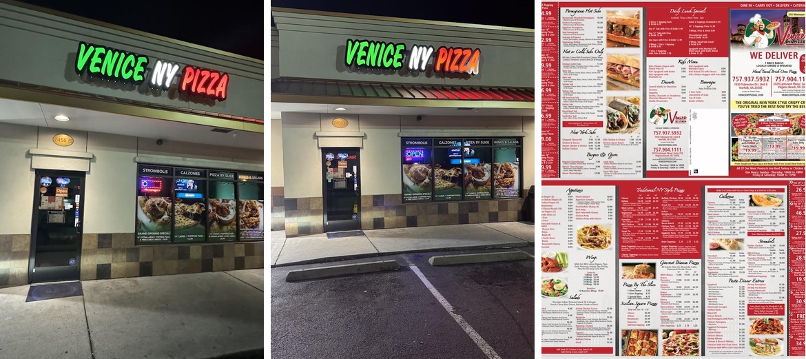 Venice NY Pizza Menu